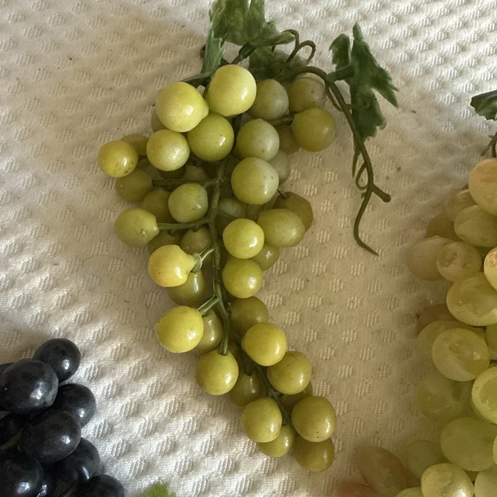 Vintage Rubber Grapes Grape Lot 8 Bunches Plastic Multicolor Realistic Decor